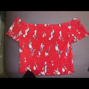 Floral Off-Shoulder Crop Top